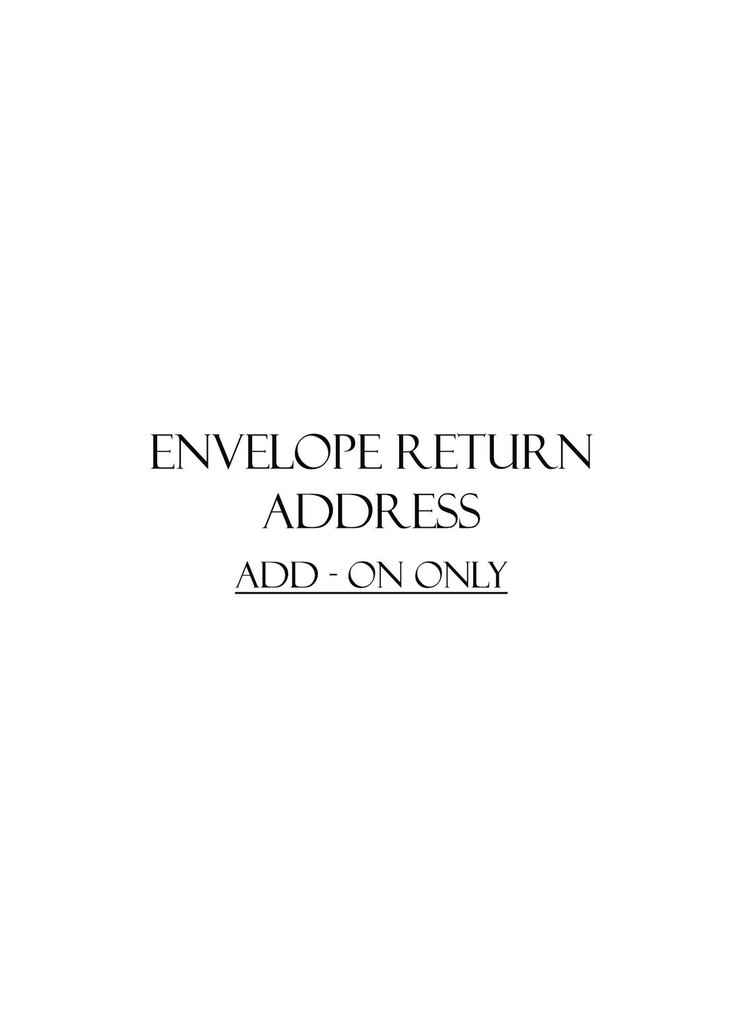 Envelope Return Address Add on Only Etsy