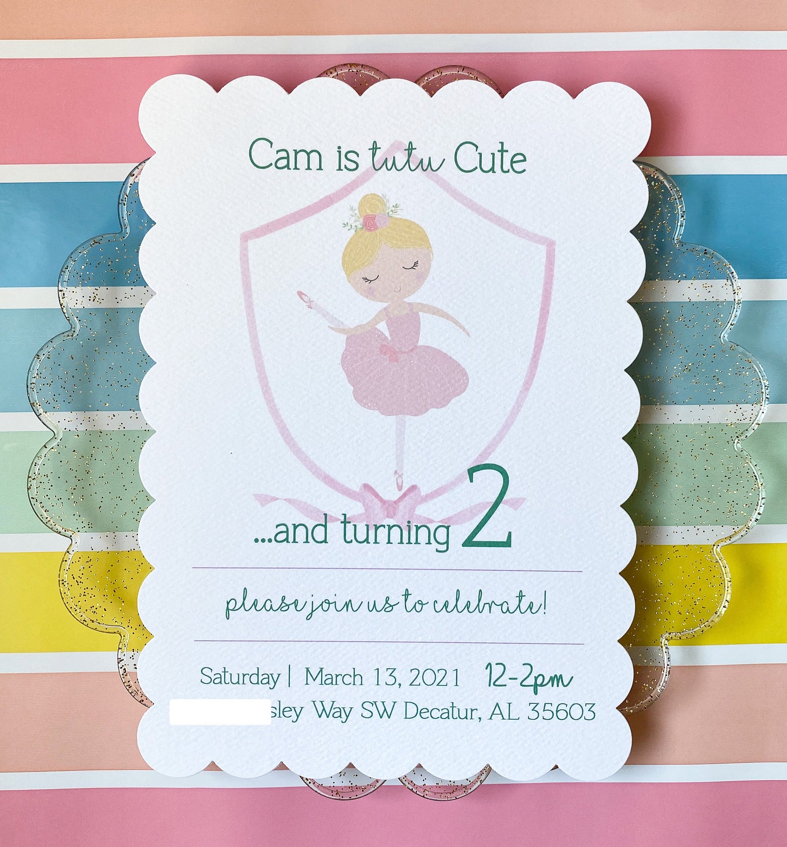 TuTu Cute Birthday Invite Birthday Party Invitation Etsy