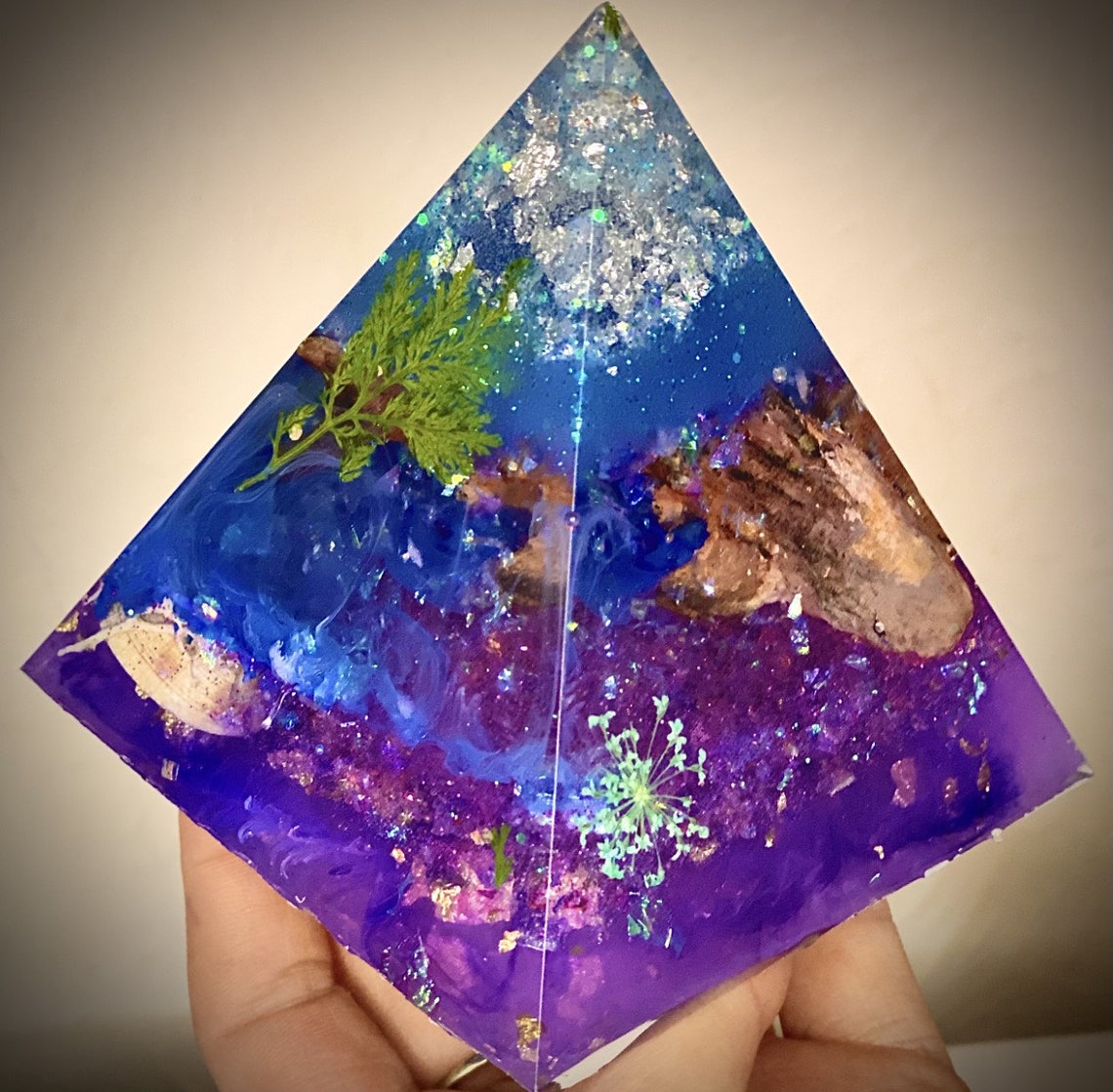 Handmade pyramid resin pyramid memorial piece handmade Etsy
