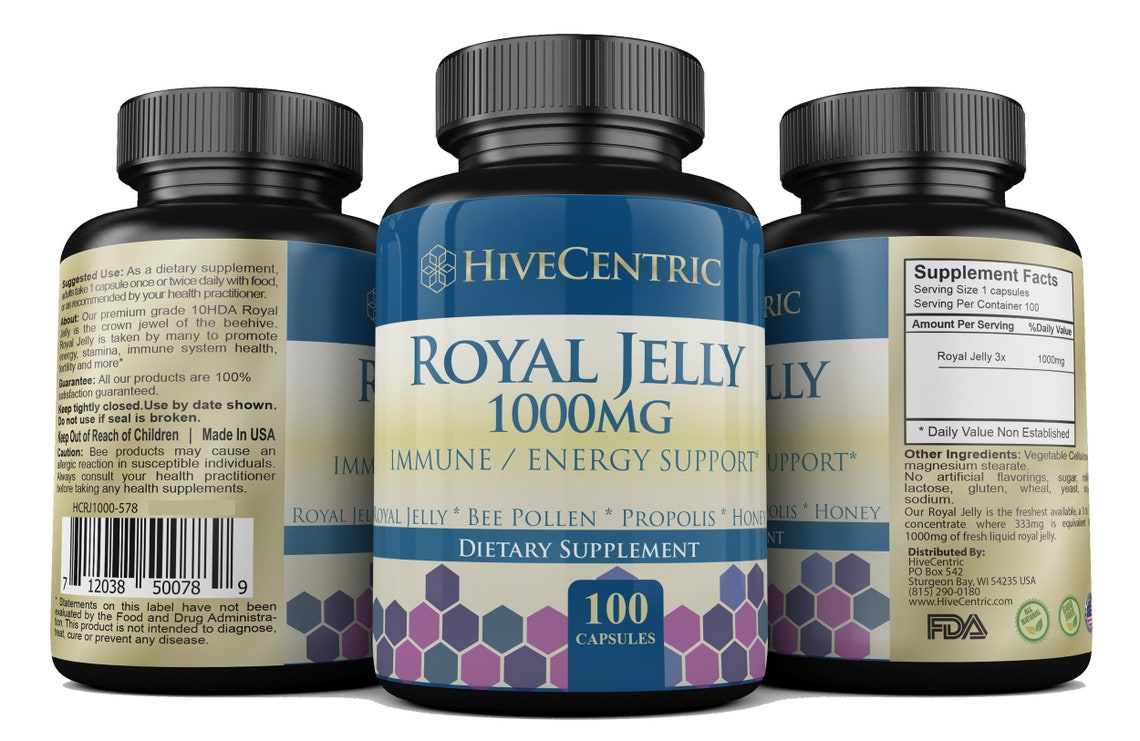 Royal Jelly Capsules 1000mg / 100 Caps | Etsy