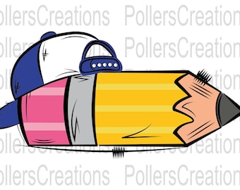 Boys Pencil With Hat Png Elementary School Youth Boy Back To School Sublimation Designs Hand Drawn Png