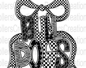 Retro Bulldogs Mascot Png, Coquette School Spirit Sublimation, Checkered Leopard Teacher Design
