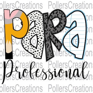 Paraprofessional Png,School sublimation designs,Para Squad,Teacher shirt png,Hand Drawn doodle,Pencil Clipart,Apple,Teacher