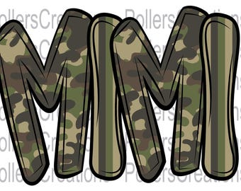 Mimi Camo Png camouflage Stripes Mothers Day png Hand Lettered Sublimation Designs Png