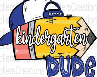 Boy Kindergarten Dude Pencil With Hat Png First Day Of School Youth Boy Png Doodle Clipart sublimation designs Hand Drawn Preschool