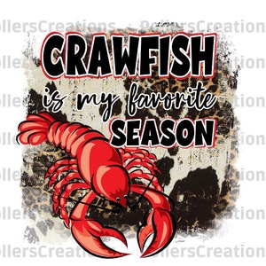 Crawfish Is My Favorite Season Png,Crawfish Clipart,Cowhide Shirt Png,Summer Boil,Gift,Leopard,Season,Hand Drawn,Western,Animal Print