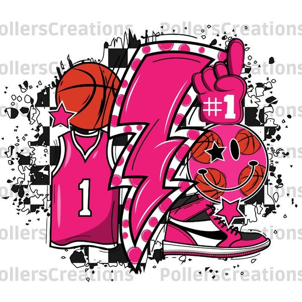 Conception de sublimation de basket-ball, png rose de basket-ball, damier rétro, chemise de basket-ball Png