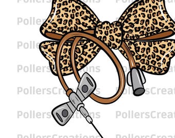 Leopard Coquette Bow Phlebotomist Nurse Png Phlebotomy Coquette Ribbon Sublimation designs Hand Drawn
