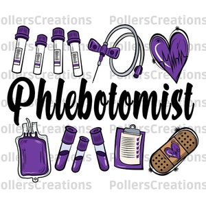 Phlebotomist Png Sublimation Design Download Purple