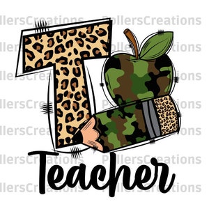Diseños de sublimación de maestros, Sublimación de camuflaje Png, camisa escolar Png, Primer día de clases, Digital, Maestro, Garabato dibujado a mano, Regalos de Apple, Lápiz
