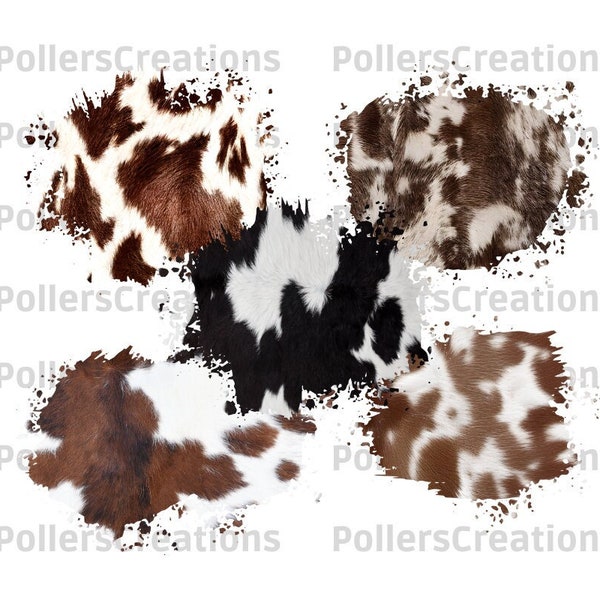 Patchs de vache Png, chemise en peau de vache Png, impression de vache blanche marron noir en détresse, Western, cadeaux, imprimé animal