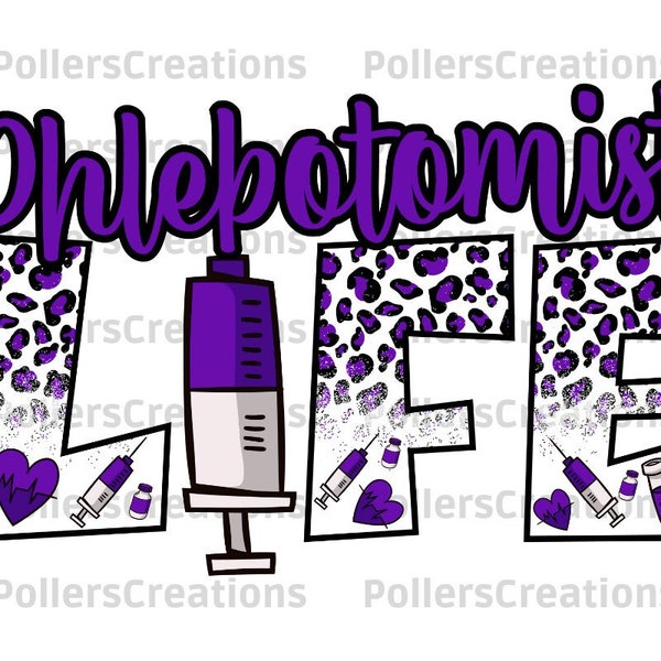 Phlebotomist Life Png,Sublimation Design,Phlebotomist,Purple,Leopard Mom,Phlebotomy Png,Phlebotomist Gift,Hand Drawn,Animal Print,laboratory