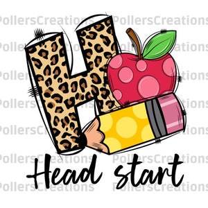 Head Start Png,School sublimation designs,Teacher shirt png,Hand Drawn doodle,Pencil Clipart,Apple,Teacher,Leopard