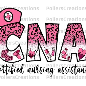 Certified Nursing Assistant Png,Nurse Sublimation Designs,Pink,Leopard Nurse Png,CNA Shirt Design,Stethoscope,Hand Drawn,Nursing Shirt png