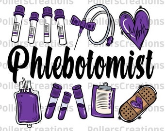 Phlebotomist Png Sublimation Design Download Purple