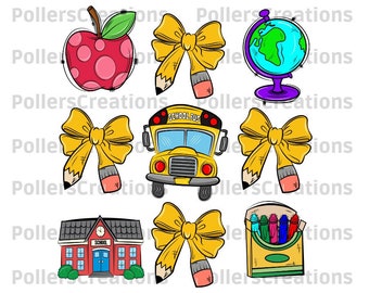 Professeur Coquette Bow Png, Girly Back To School Sublimation designs dessinés à la main