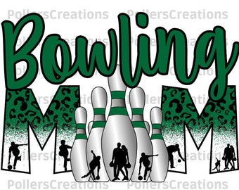 Bowling mom Png,Sublimation Designs Downloads,Bowling Pin Leopard Design,Green,Bowling Design,Bowling Gift,Animal Print,Transparent png File