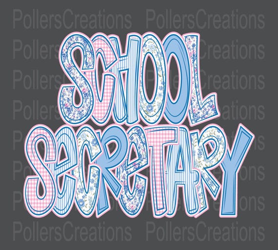 School Secretary PNG, Floral School Staff Design, Preppy School PNG, Coquette Educator PNG, Sublimation Design