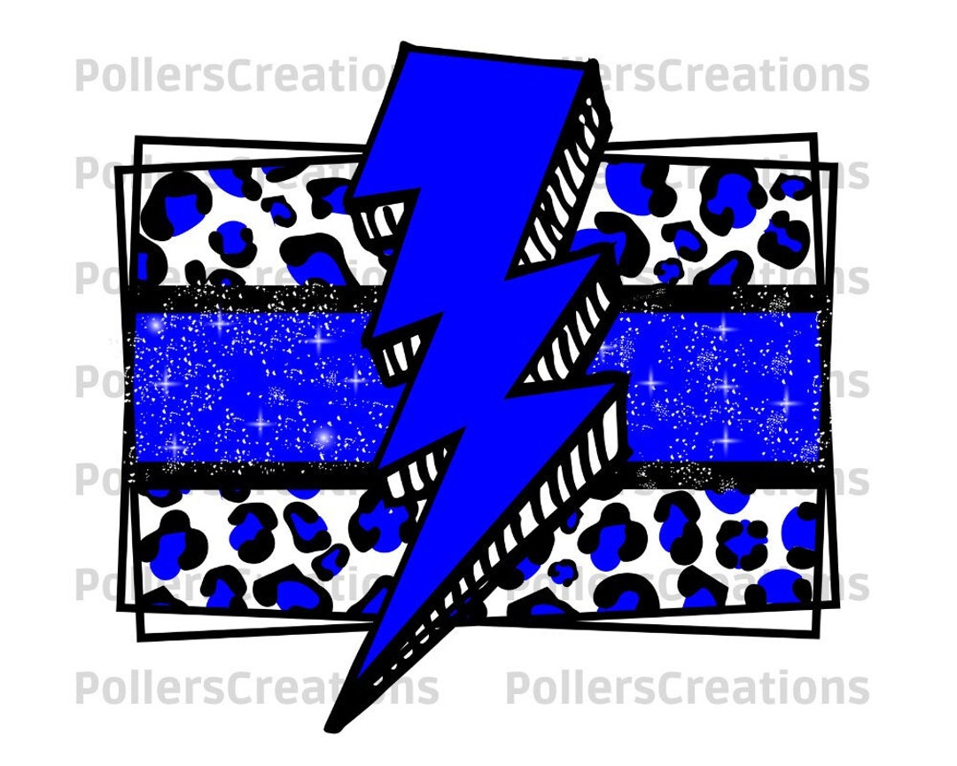 Blue Leopard Lightning Art Printsdistressed Frame Png - Etsy Canada