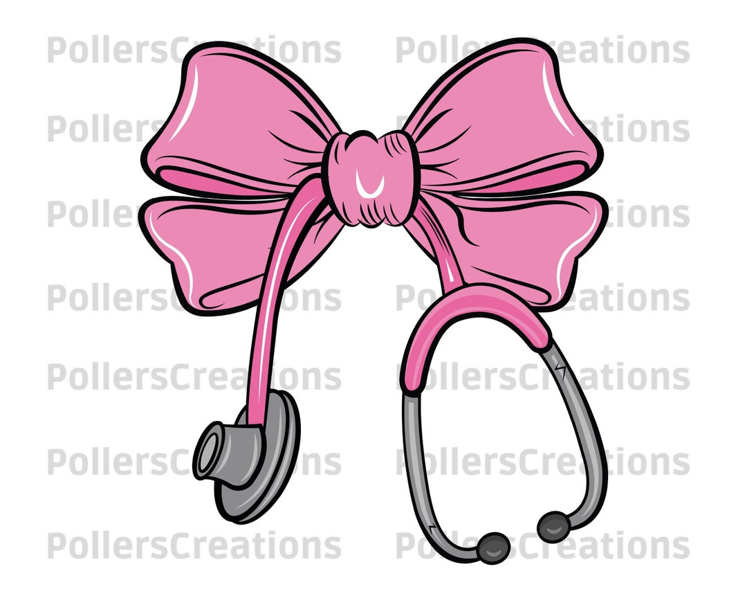 Nurse Coquette Png, Nurse Pink Bow Stethoscope Sublimation Designs Hand ...