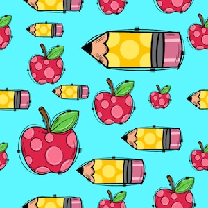 Teacher Seamless File Pattern Png,First Day Of School Png,Hand drawn,School pattern,Art prints,Digital Paper