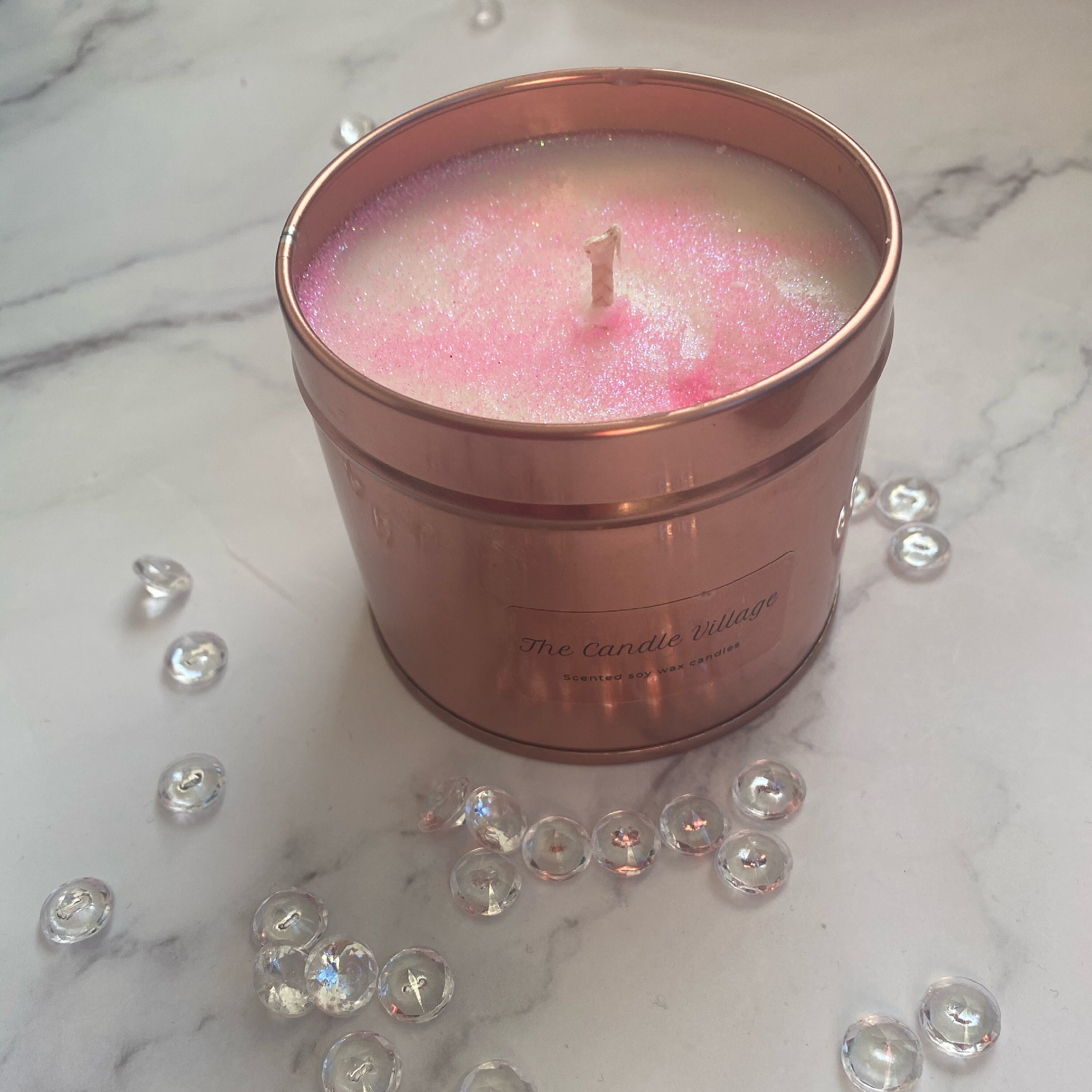 Rose gold candle Etsy