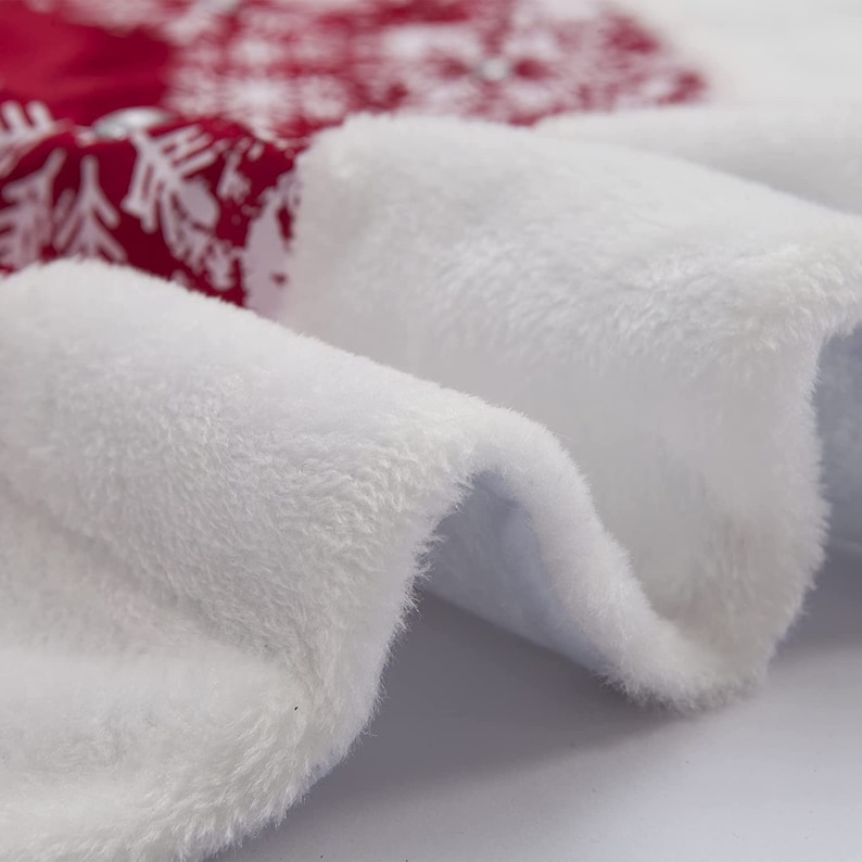 48 Inch Christmas Tree Skirt Red plush Faux Fur Christmas Etsy