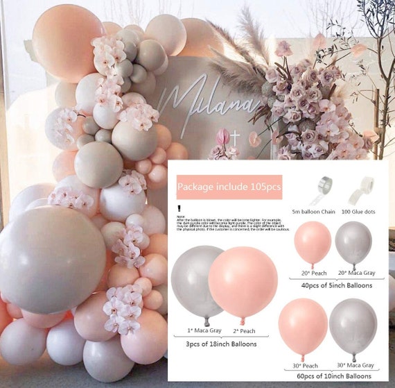 Blush Balloon Arch & Garland Kit 105Pcs Pastel Peach Maca - Etsy Österreich