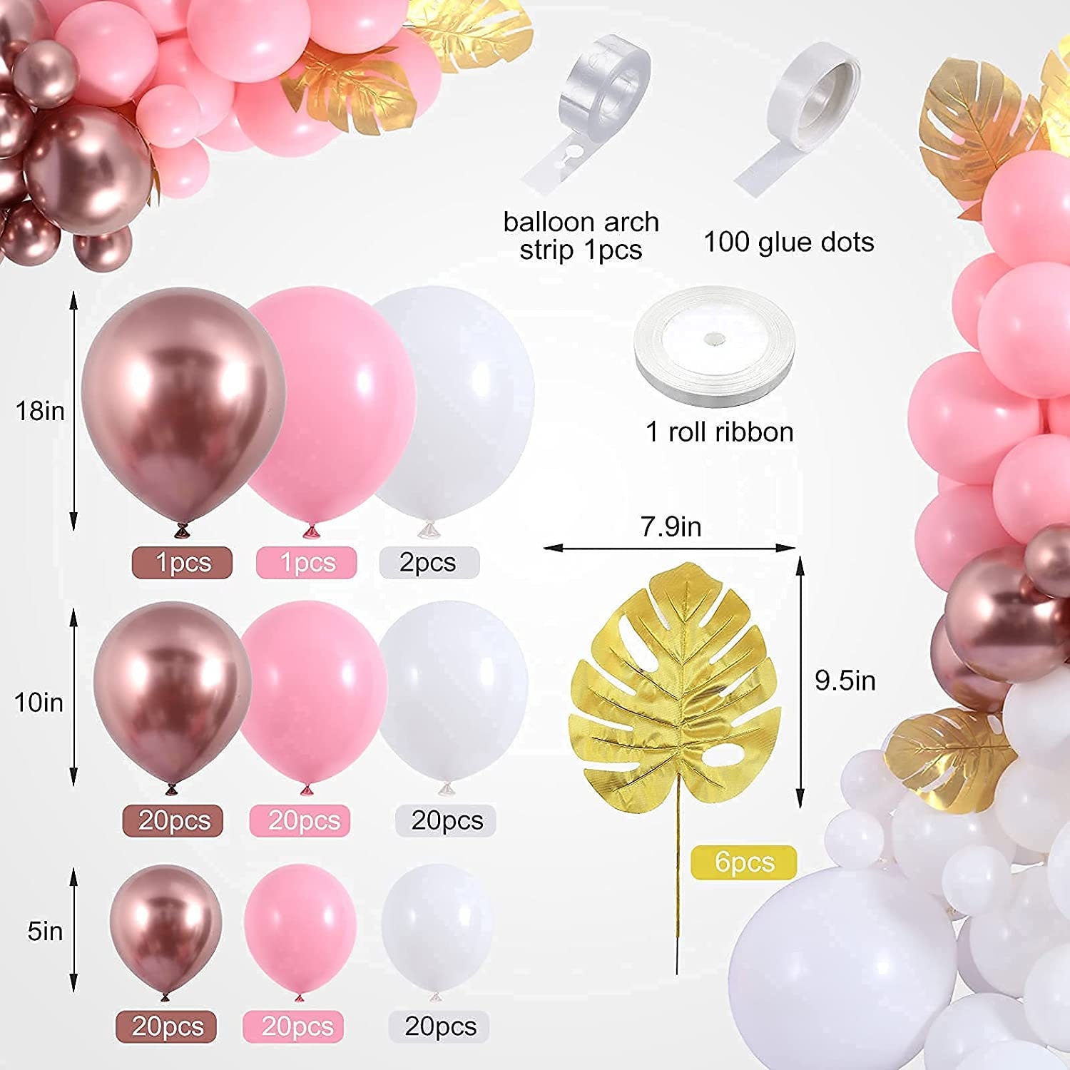 Pink Grey Balloon Garland Dusty Pink Rose Gold Balloon Arch Kit 133Pcs  Latex Pas