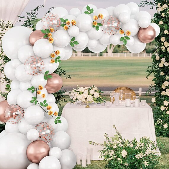 87 PCS White Rose Gold Balloon Garland Kit for Engagement Etsy