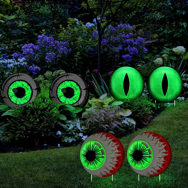Set of 6 Pcs Glowing Halloween Eyeballs With Stakes Glow in Etsy