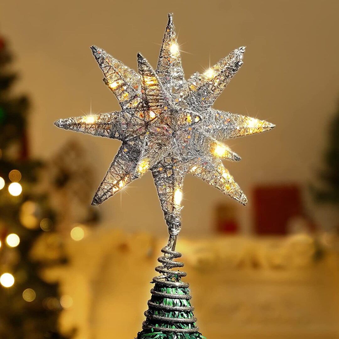 Christmas Star Tree Topper Battery Powered 3D Geometric Star Etsy