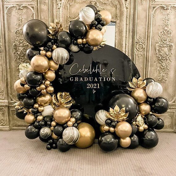 Diy Black Gold Balloon Garland Arch Kit for 30th 40th Birthday Etsy