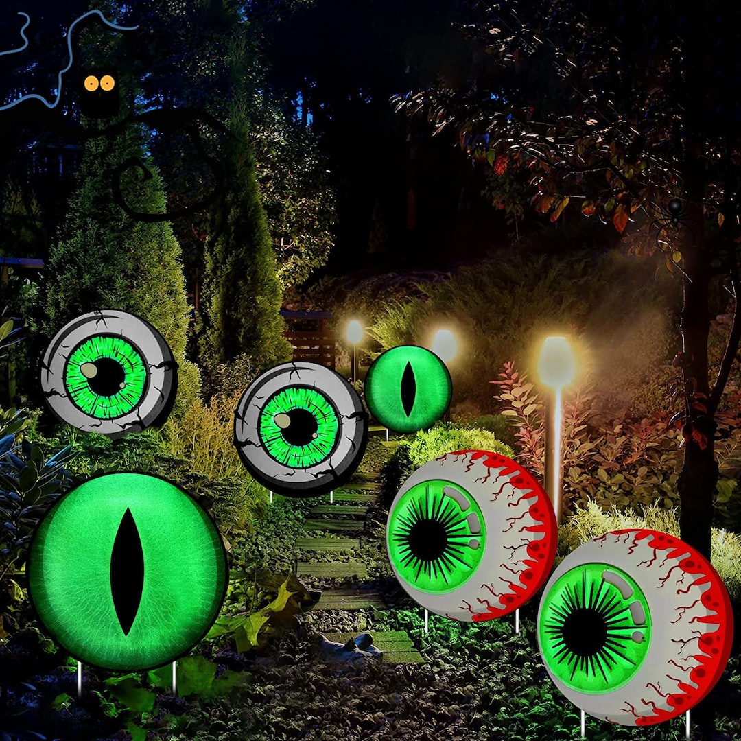 Set of 6 Pcs Glowing Halloween Eyeballs With Stakes Glow in Etsy