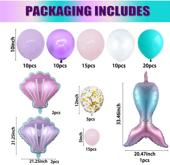 Mermaid Party Balloon Garland Arch Kit Purple Pink Shell Etsy 日本