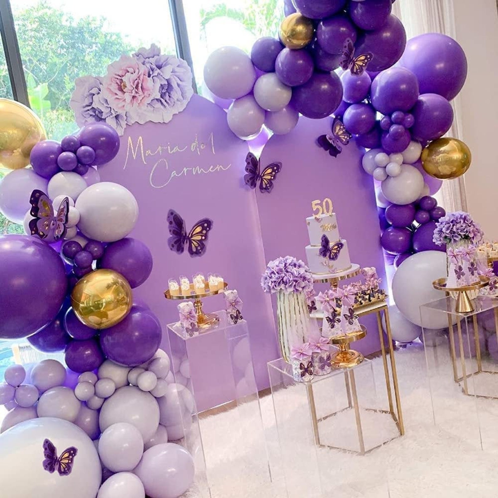 126pcs Purple Butterfly Baby Girl Balloon Garland Arch Kit Etsy UK