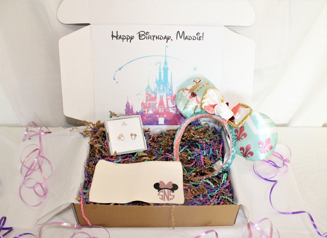 Personalized Disney Gift Box With Authentic Disney Ears Etsy