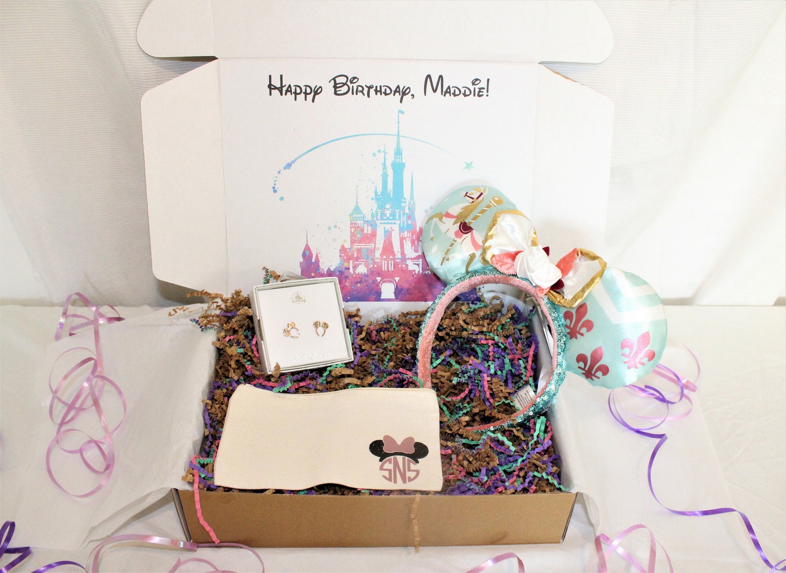 Personalized Disney Gift Box With Authentic Disney Ears Etsy