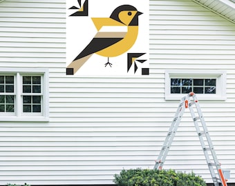 Modern Finch Quilt Block Pattern: DIY Barn Quilt Decor (Digital Download)