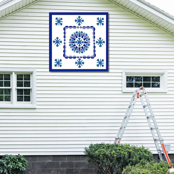 Blue Tile Barn Quilt Pattern: Vintage Farmhouse Decor (Digital Download)