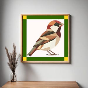 Modern Sparrow Quilt Block Pattern: Barn Quilt Decor (Digital Download)