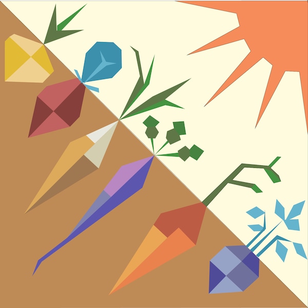 Veggie Garden Barn Quilt PDF Pattern: Outdoor Wood Quilt SVG Bundle