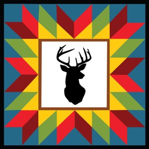 Buck Deer Barn Quilt-Muster: Wildtier-Holzdecke (PDF, SVG)