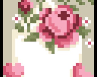 Floral Love Letter Barn Quilt Block Pattern (Digital Download)