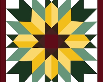 Sunflower Barn Quilt PDF Pattern: Large Wood Quilt SVG Bundle