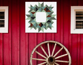 Wreath Barn Quilt Pattern | Geometric Holiday Block (Digital Download PDF)