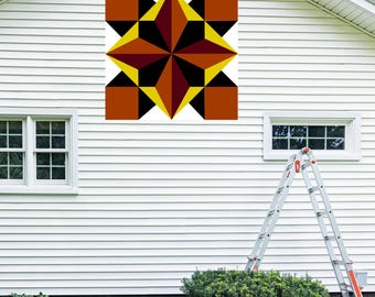 Farmer's Star Quilt Block Pattern – Barn Quilt Decor (Digital Download)