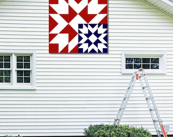 Echo Star Barn Quilt Pattern | Layered Design, Neutral Palette (PDF + SVG Download)