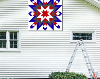 Fireworks Barn Quilt Pattern | Patriotic Star Design (Digital Download)