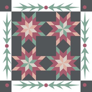 Christmas Poinsettia Barn Quilt Digital PDF SVG Printable Pattern | Wood Barn Quilt | Paint yourself Barn Quilt downable PDF Bundle